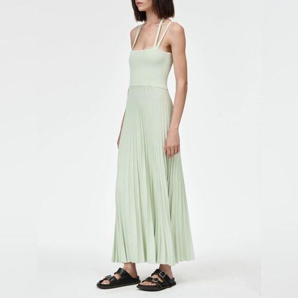 Maria McManus Halter Neck knit Dress in Aegean Green quiet luxury - Picture 3 of 10